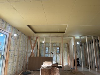 小美玉市Y様邸新築工事　天井ボード施工